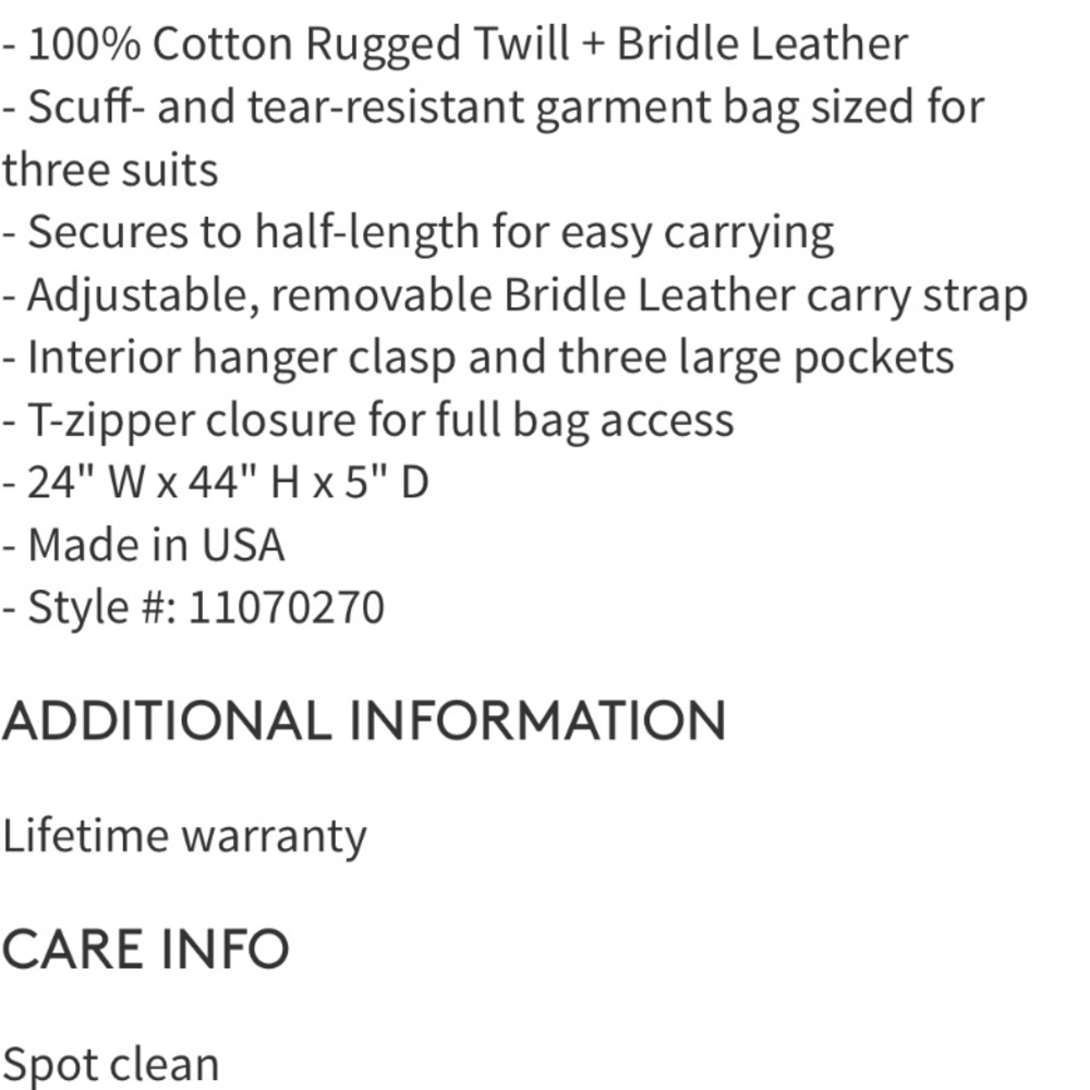 Filson garment bag NWT $775 - Picture 2 of 11